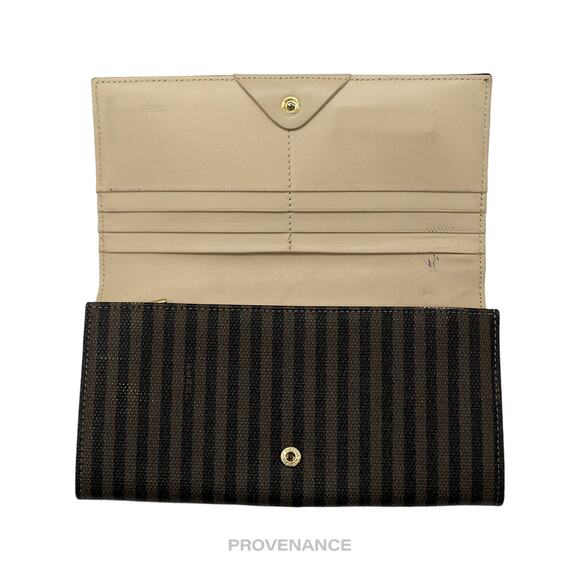 🔴 Fendi Snap Long Wallet - Striped Pequin - Picture 7 of 10
